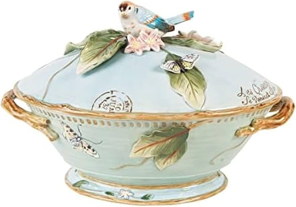 Fitz & Floyd Fitz and Floyd Toulouse Soup Tureen with Ladle, 3.5 Quart, Blue | Amazon (US)