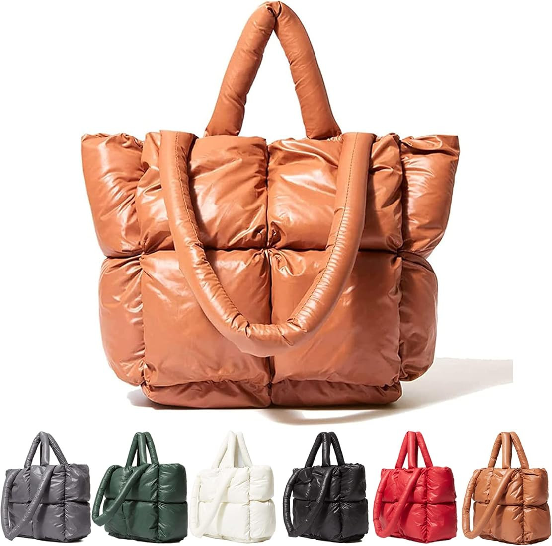 MadGrandeur Puffer Tote Bag Quilted Tote Bag for Women Down Fall Winter Handbag Aesthetic Shoulde... | Amazon (US)