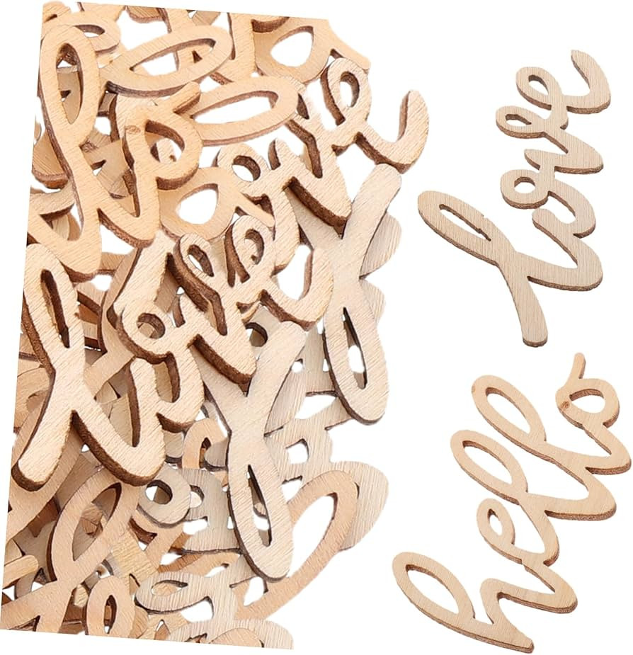 40 Pcs Wooden Love Letter Cutouts Home Decor Unfinished Wood Ornaments Love and Hello Cutouts for... | Amazon (US)