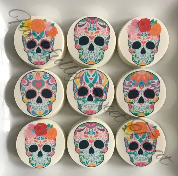 Halloween Sugar Skull Day of the Dead Cookies Chocolate | Etsy | Etsy (US)