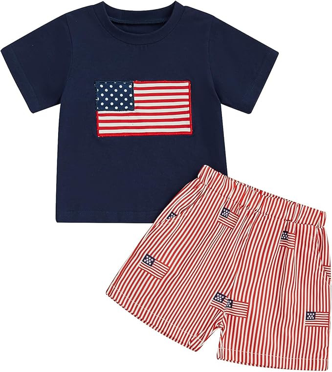 Toddler Baby Boy St Patricks Day Outfit Infant Striped Lucky Charm T Shirt Top Shorts Set Summer ... | Amazon (US)