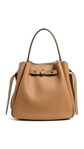 Tory Burch Women's Romy Pebbled Small Bucket Bag, Tiramisu, Tan, One Size | Amazon (US)