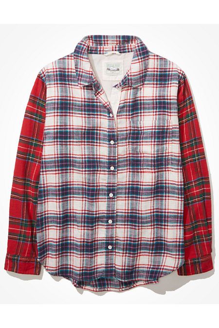 AE Oversized Plaid Button-Up Shirt | American Eagle Outfitters (US & CA)