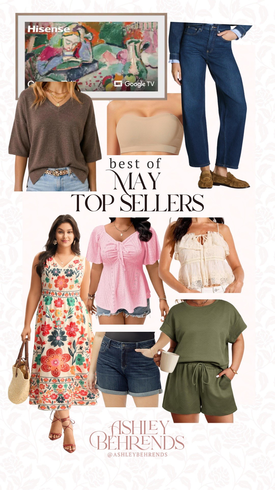 Bestsellers from May:

Best Buy: Canvas TV
Amazon: short sleeve top, strapless bralette, flowy pink top, short sleeve lounge set
Spanx: barrel leg jeans 
Target: boho tank top 
Maurices: plus size approved denim shorts 
Bloomchic: floral dress

#LTKSeasonal #LTKPlusSize #LTKSaleAlert