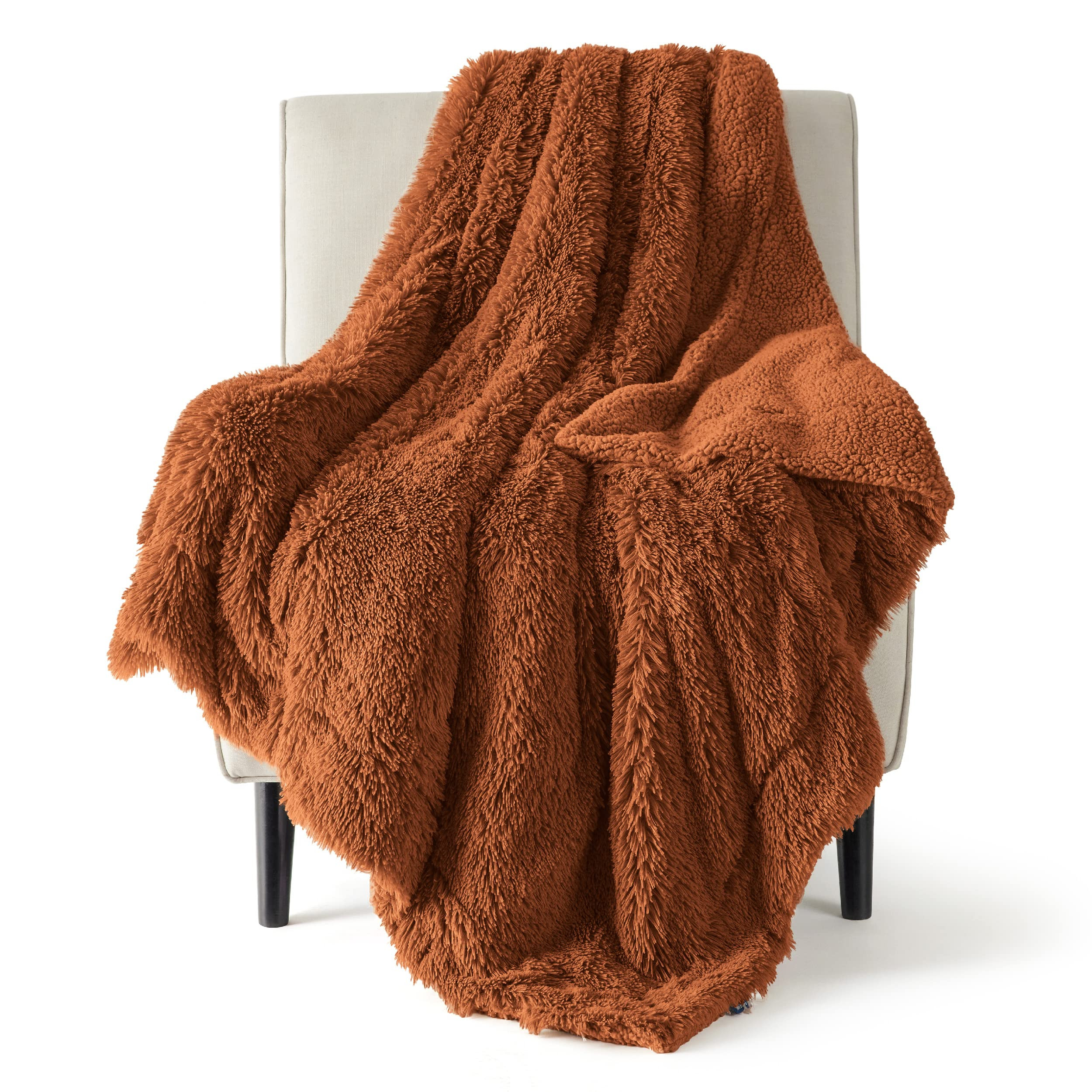 Bedsure GentleSoft Fluffy Burnt Orange Throw Blanket Fall Decorations for Home, Terracotta Blanke... | Amazon (US)