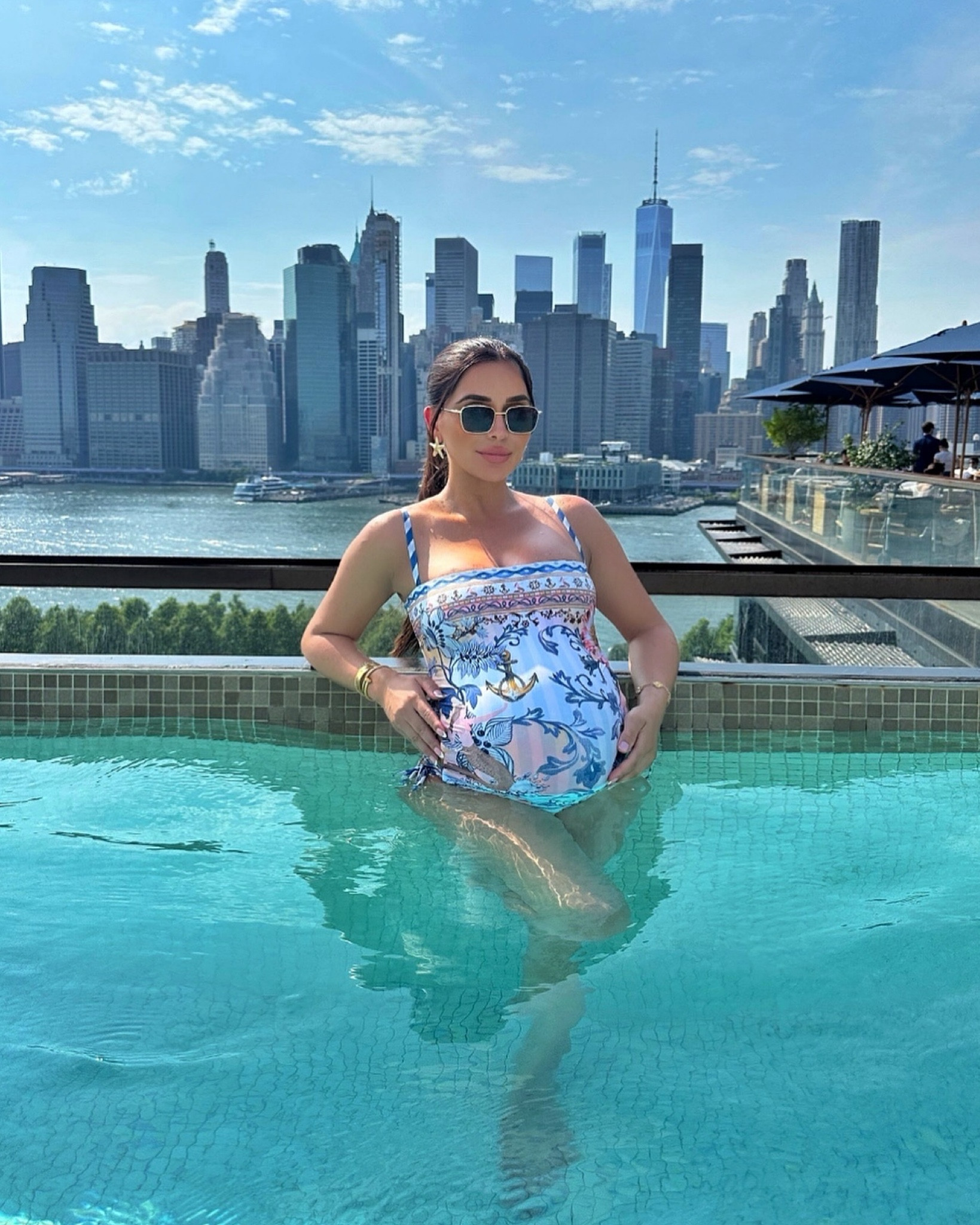 9 months of pure bliss… wearing this beautiful one piece [not maternity] but very bump friendly. loving the nautical theme, perfect for summer 🥰

#LTKStyleTip #LTKSwim #LTKBump