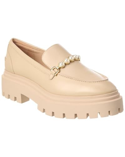 Stuart Weitzman Perla Leather Loafer, 10, Brown | Amazon (US)