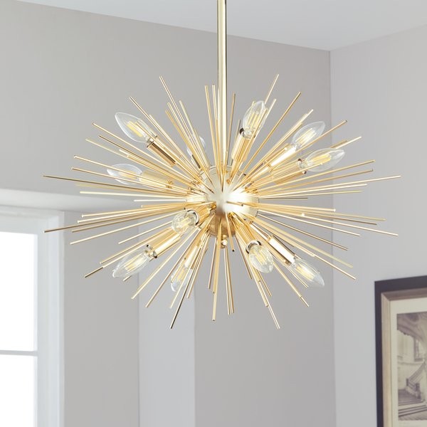 Safavieh Lighting Zadie Gold Retro Sunburst Adjustable Pendant | Bed Bath & Beyond
