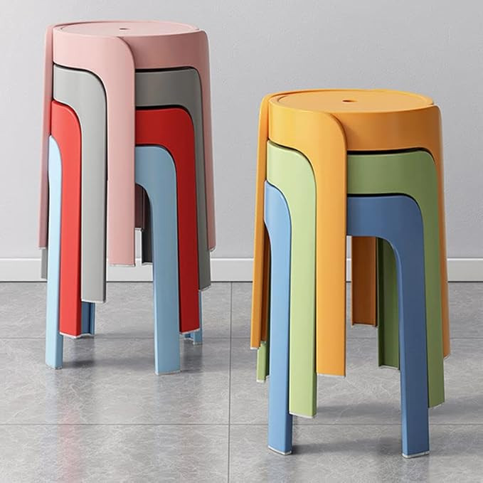 10Pcs Plastic Stackable Stools 18" Portable Nesting Multipurpose | Round Chairs, Backless Stool, ... | Amazon (US)