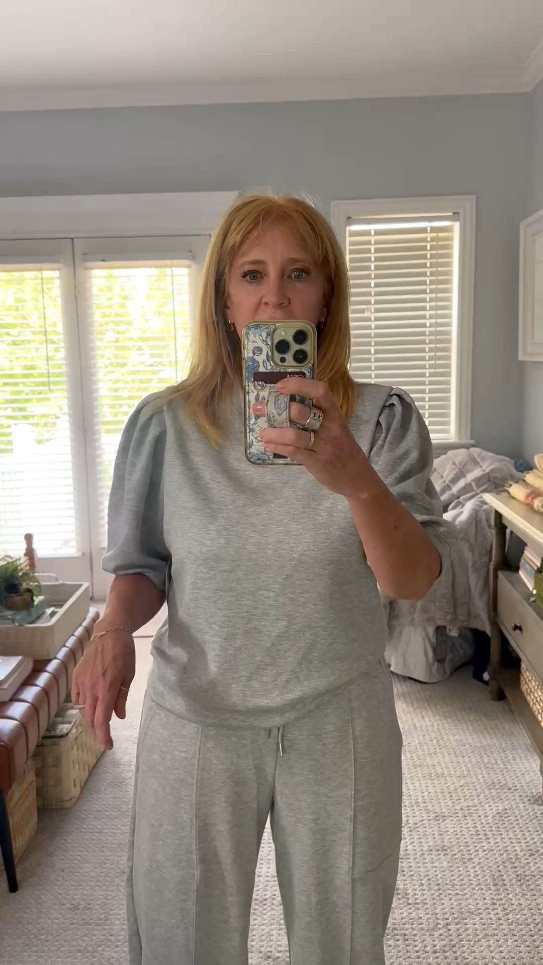 Been wearing this sweat outfit on repeat the scuba material is just incredible. The little puff sleeve and barrel leg. Makes it cute enough to wear out.

#LTKdayinmylife #LTKOver40 #LTKPetite