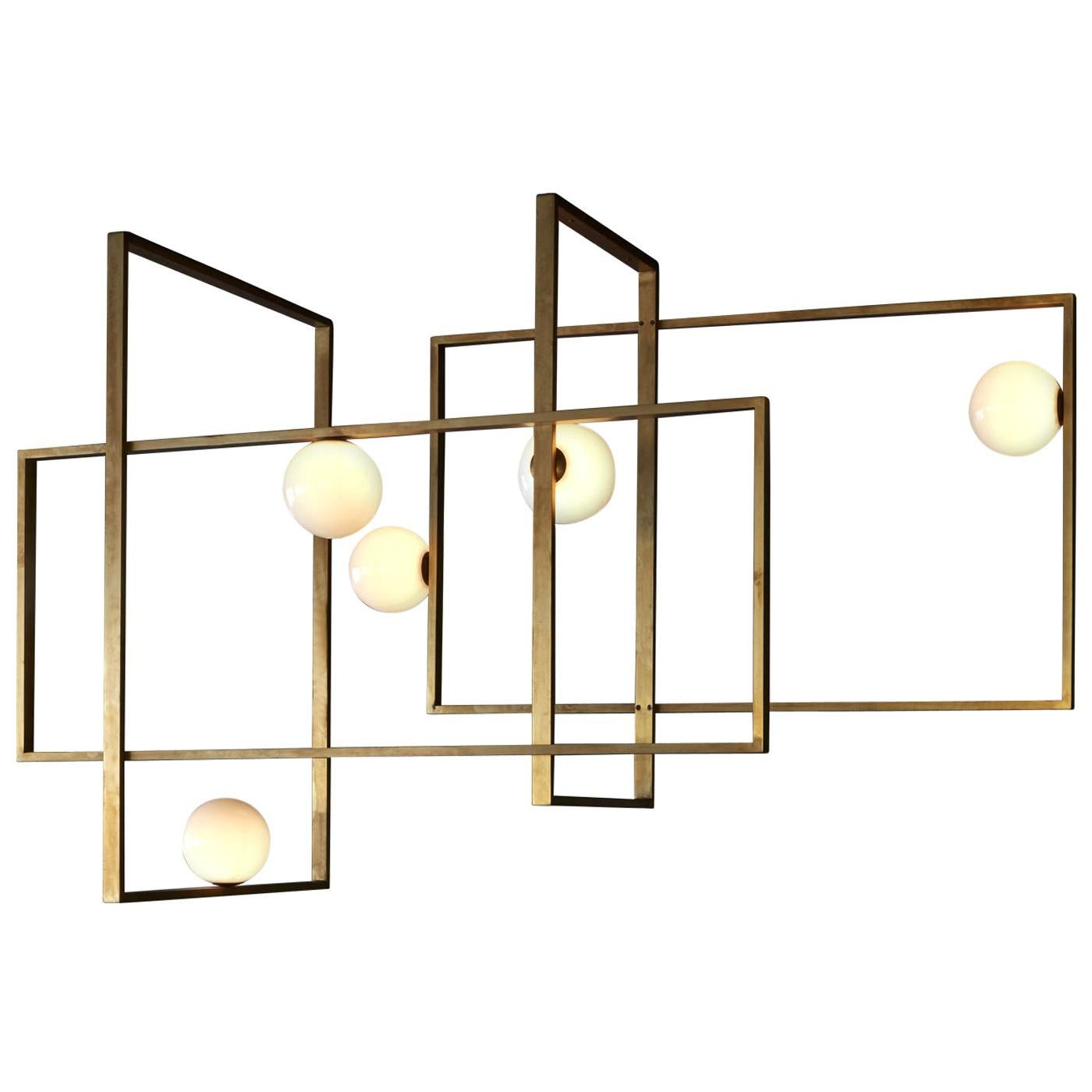 Mondrian Glass Chandelier | 1stDibs