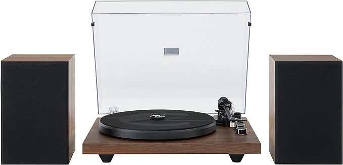 Crosley C62B-WA Belt-Drive 2-Speed Vinyl Bluetooth Turntable with Included Speakers, Built-in Amp... | Amazon (US)