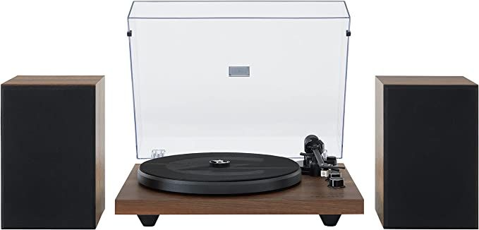 Amazon.com: Crosley C62B-WA Belt-Drive 2-Speed Vinyl Bluetooth Turntable with Included Speakers, ... | Amazon (US)