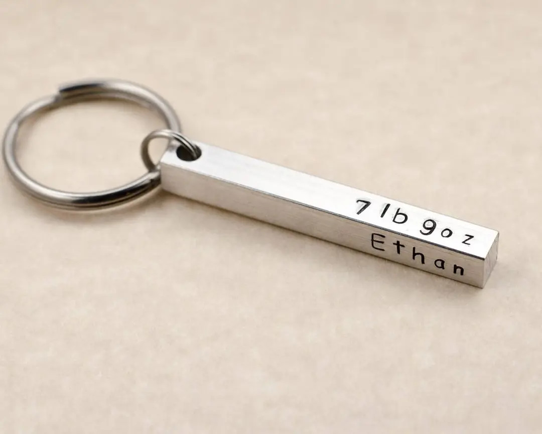 Personalized New Dad Keychain, Free Shipping, Father's Day Gift, New Mom Gift, New Baby Keyring, ... | Etsy (Global)