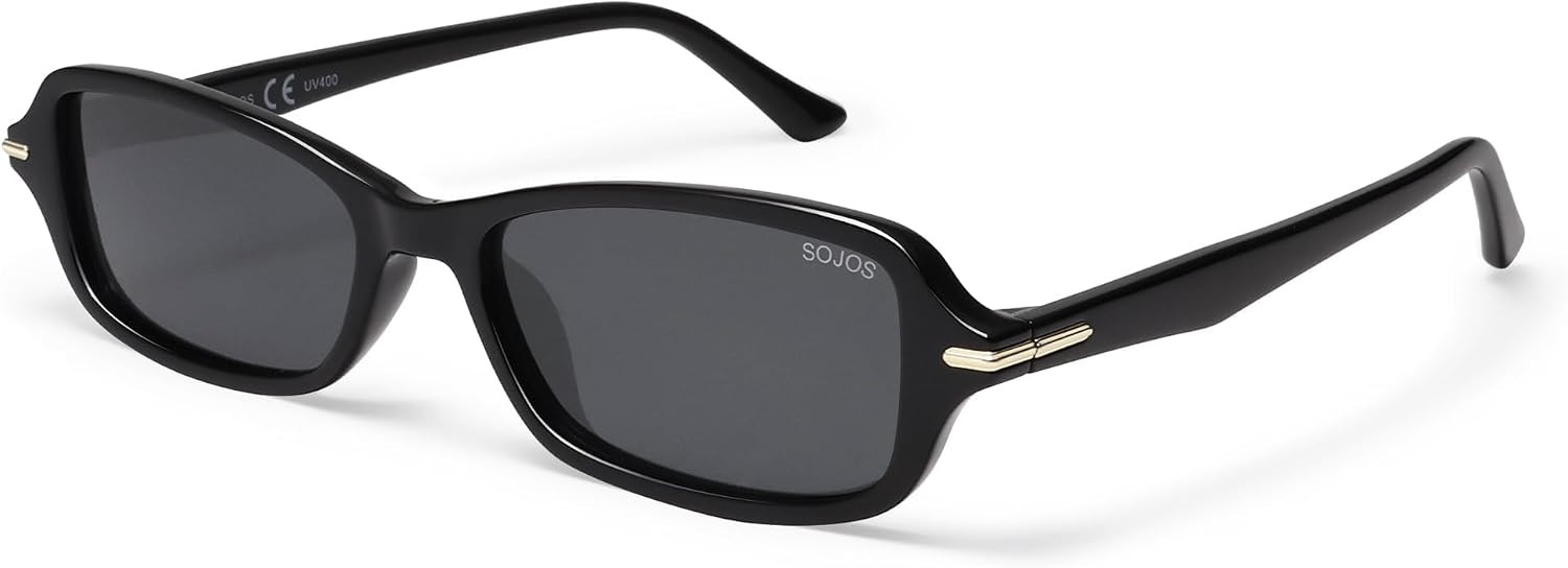 SOJOS Retro Polarized Skinny Rectangle Thin Sunglasses Women Men SJ2376 | Amazon (US)