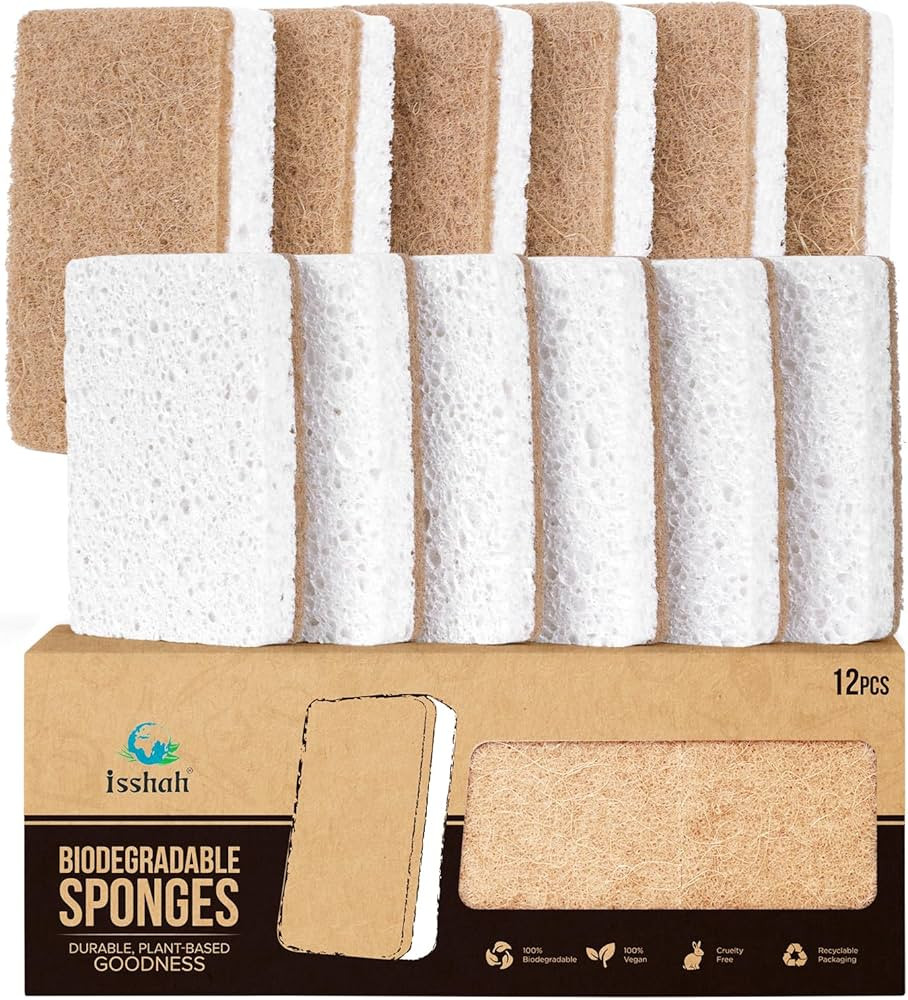 Plant-Based Kitchen Sponges - FSC Certified and PETA Approved, Natural, Eco-Friendly, Biodegradab... | Amazon (US)
