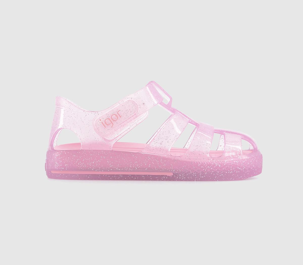 Igor Star Kids Pink Glitter Sandals, 10 Youth | Office Shoes (UK)