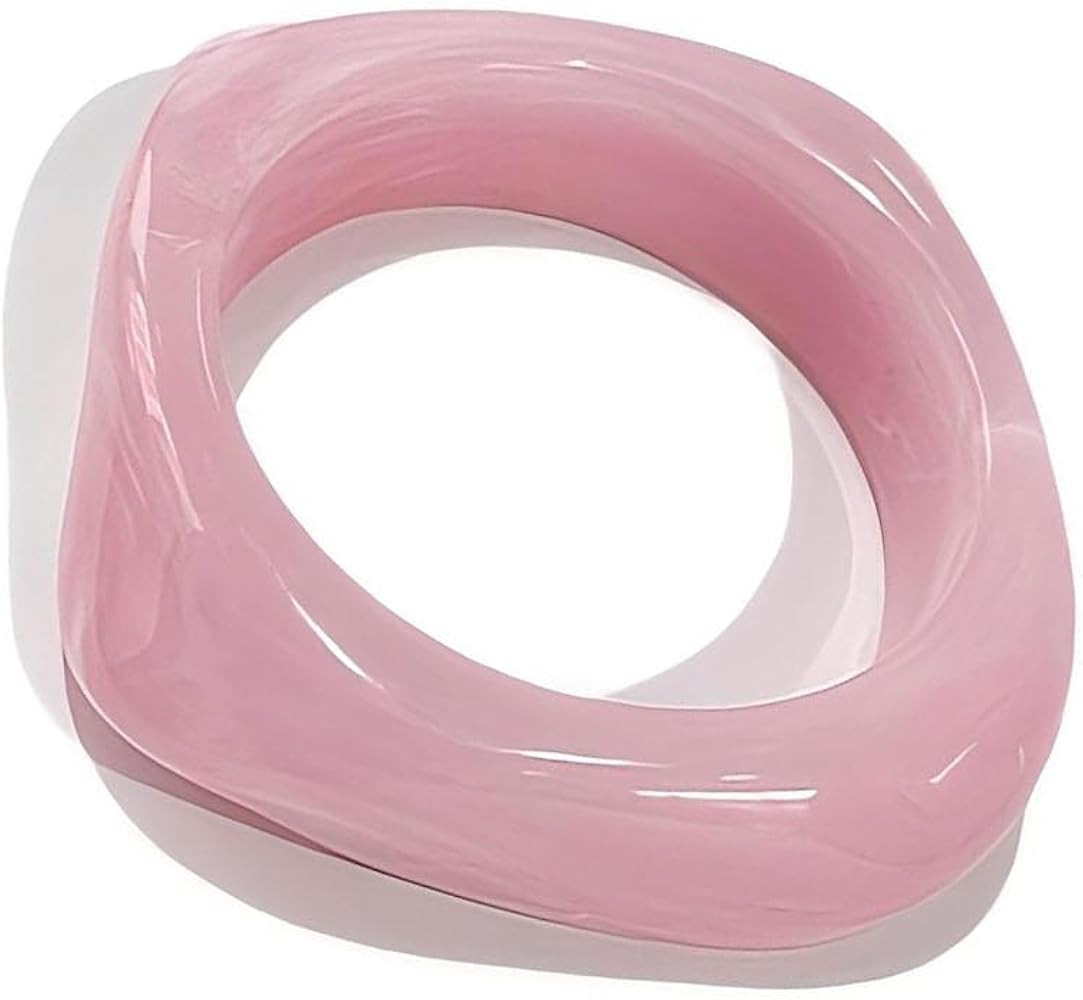 Pingyongchang Multiple Color Square Acrylic Resin Bangle Bracelet Resin Wide Irregular Geometric ... | Amazon (US)