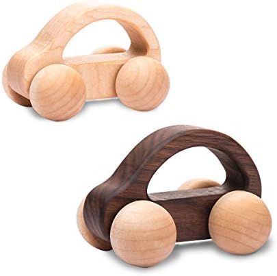 let's make Personalized Wooden Toy Car 2pc Wooden Baby Rattles Toys Montessori Toy Toddler Gift B... | Amazon (US)