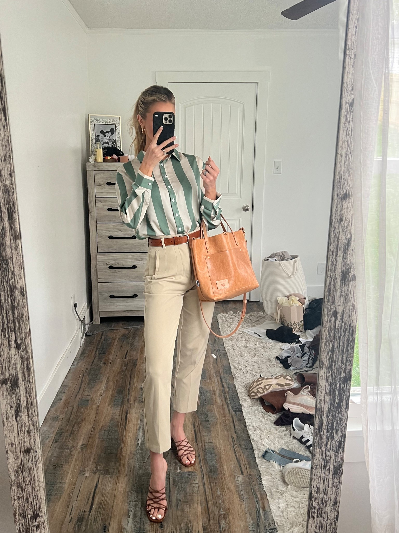 The comfiest satin button up ever! ✨ 

To grab my bag and more at a discounted price use code KELLEY20 at checkout for all Meanwhile Back on the Farm purchases. #meanwhileambassador

#LTKWorkwear