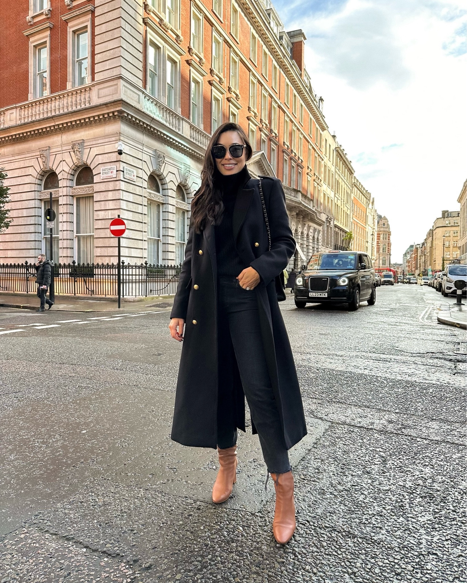 Black winter coat, winter outfit, brown booties. 

#LTKTravel #LTKSeasonal #LTKShoeCrush