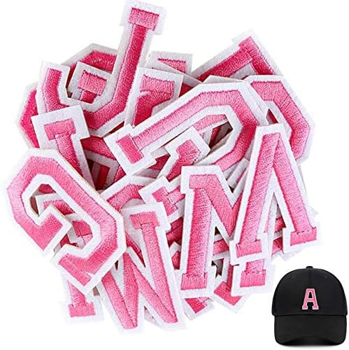 Letter Iron on Patches 26 Piece Alphabet Applique Patches Embroidered Pink Letter A-Z Patch Custo... | Amazon (US)