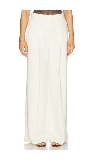 Theory Oversize Wide Pleated Trouser in Ivory. Size 4. Also in 6. | Revolve Clothing (Global)