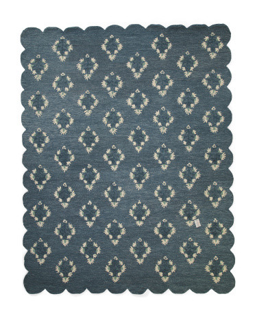 7x9 Wool Blend Scalloped Rug | TJ Maxx