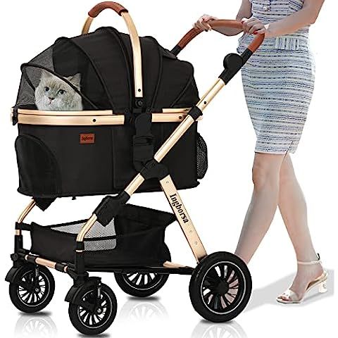 SKISOPGO 3 in 1 Foldable Pet Stroller for Small Medium Dogs Cats, No-Zip Dog Stroller with Detach... | Amazon (US)