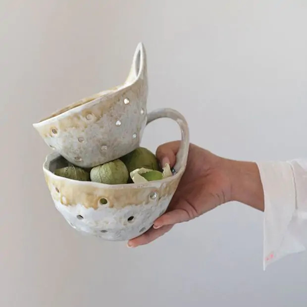 Reactive Glaze Colander Set of 2 | Antique Farm House