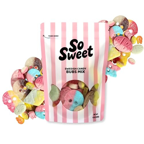Bubs Swedish Candy Mix 1/2lb – Famous Vegan Sweet & Sour Swedish Gummies With Big Ovals, Skulls & Foam Candy – Authentic Godis Pick & Mix Assortment – Freshly Imported From Sweden | Amazon (US)