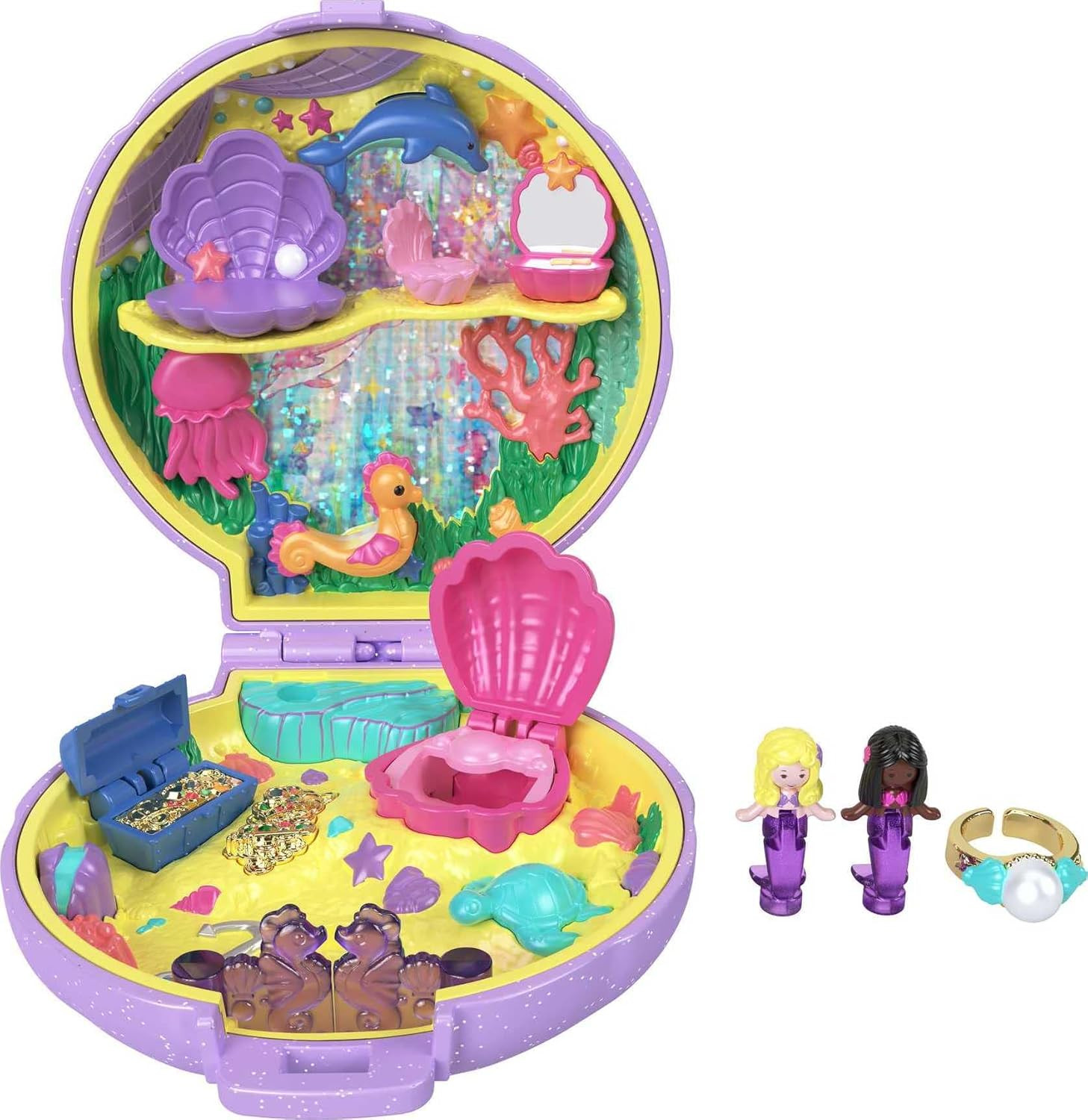 Polly Pocket Keepsake Collection Mermaid Dreams Collectible Compact, Under-The-Sea Theme, Special... | Amazon (US)