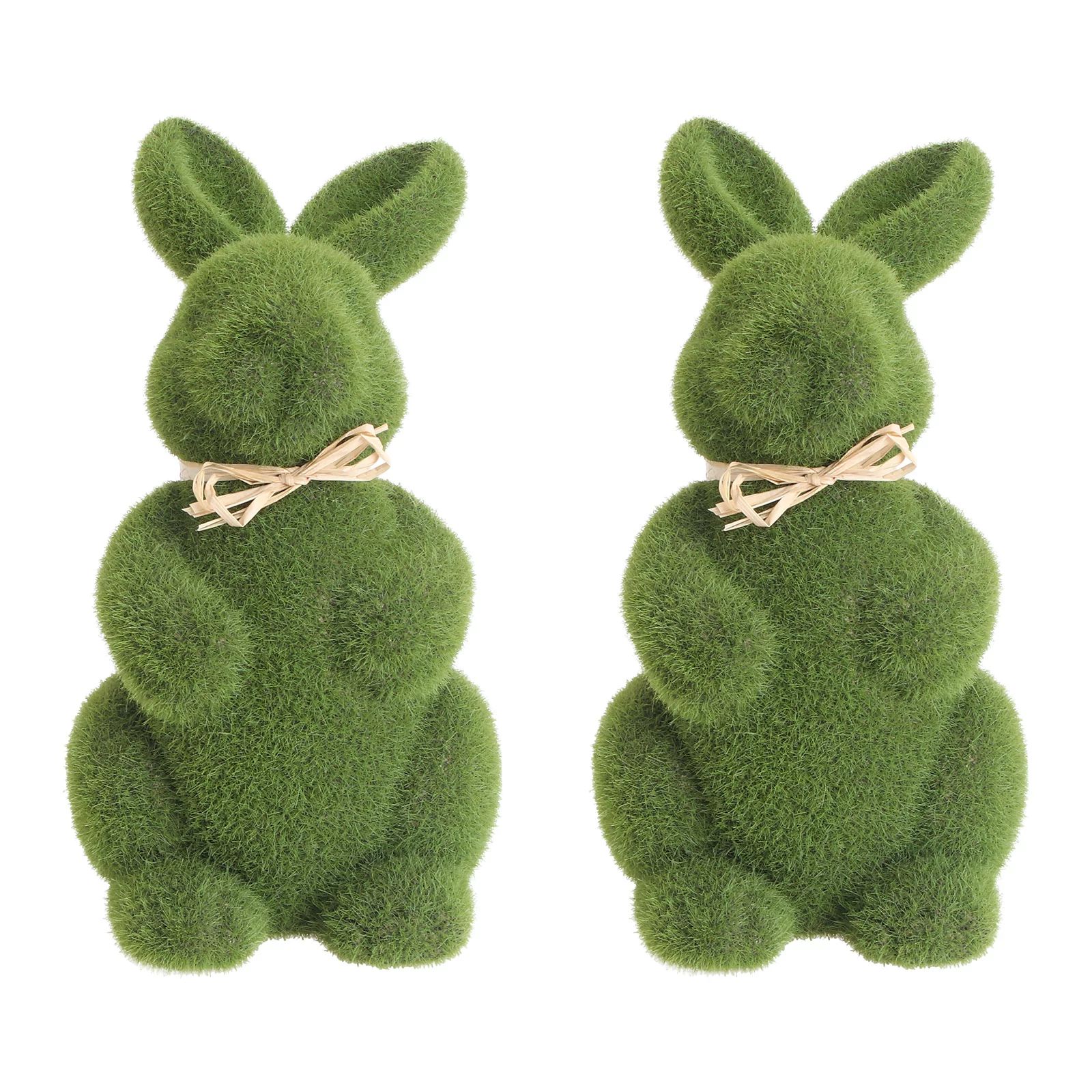 NUOLUX 2pcs Simulation Moss Rabbit Ornaments Lifelike Creative Short Plush Bunny Figurine Craft D... | Walmart (US)
