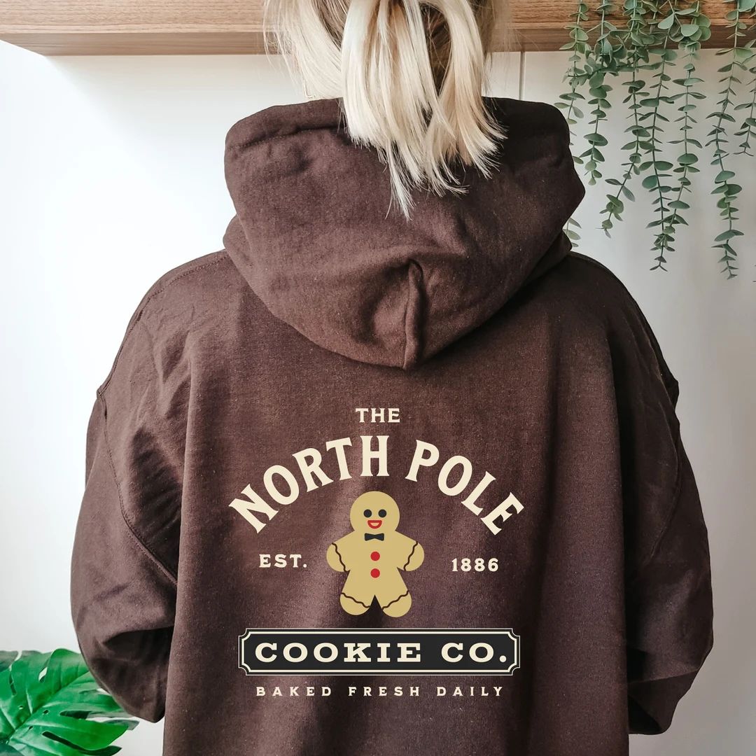 North Pole Cookie CO Hoodie Vintage Christmas Hooded Sweater - Etsy | Etsy (US)