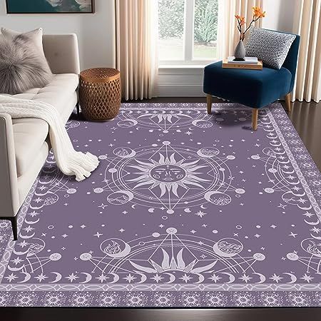 Sun and Moon Rug Boho Celestial Area Rugs for Bedroom Dorm Living Room Bohemian Occult Crescent S... | Amazon (US)