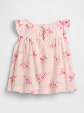 babyGap Linen-Blend Ruffle Top | Gap Factory