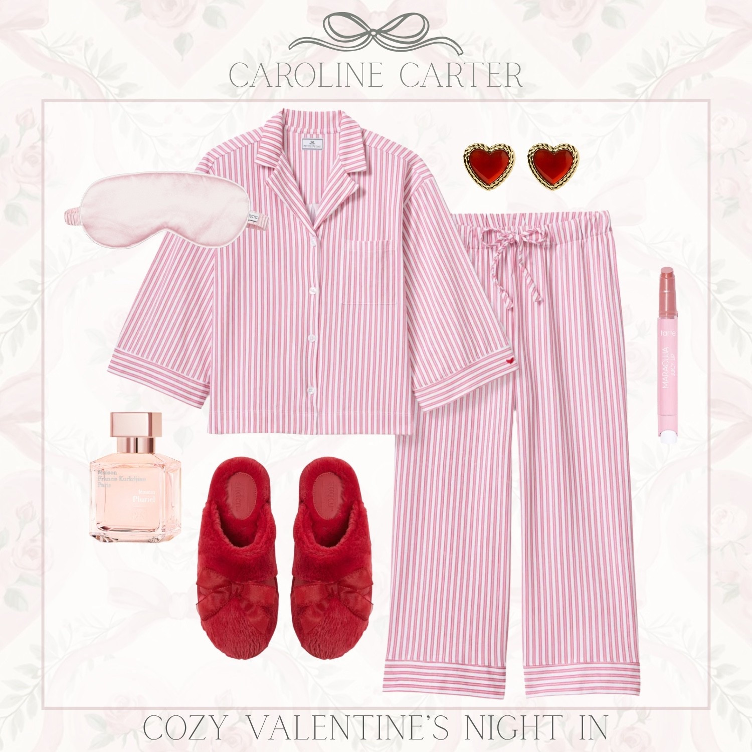 Cozy Valentine’s night in 💕 pink stripes, fluffy slippers, and a little self-care moment.

Valentine pajamas, pink striped pajamas, cozy night in, Valentine’s Day cozy, heart earrings, fuzzy slippers, sleepwear set, self care night, Valentine aesthetic, girly loungeweart

#LTKSeasonal #LTKValentine