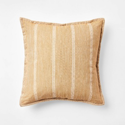 Embroidered Stripe Throw Pillow Camel - Threshold™ designed with Studio McGee | Target