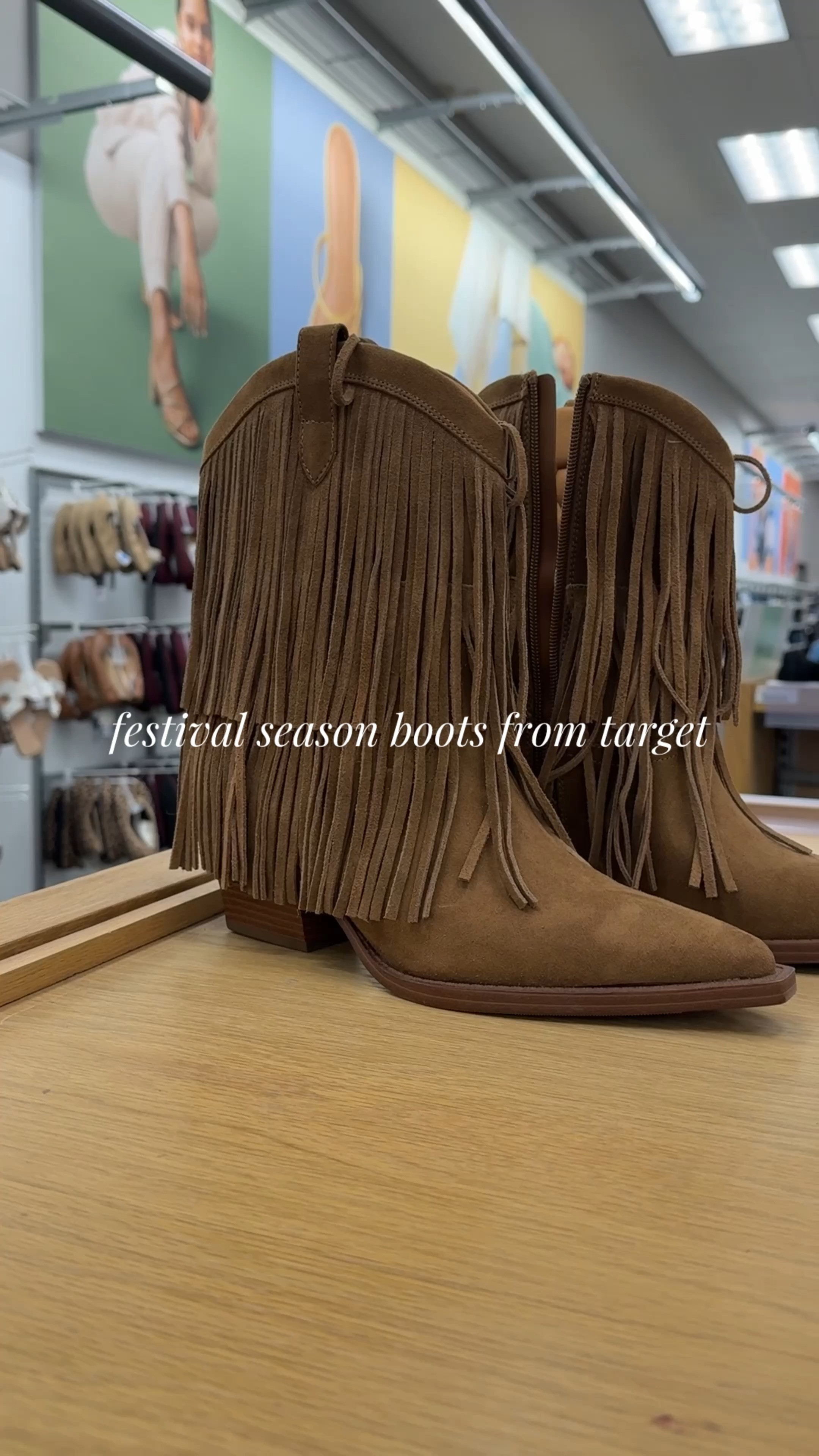 NEW 🚨 Festival season boots already out at Target! 👢 So many cute pairs, the tall boots are a classic pair but the short fringe boots are screaming my name for some reason!

#LTKFindsUnder100 #LTKvlog #LTKU