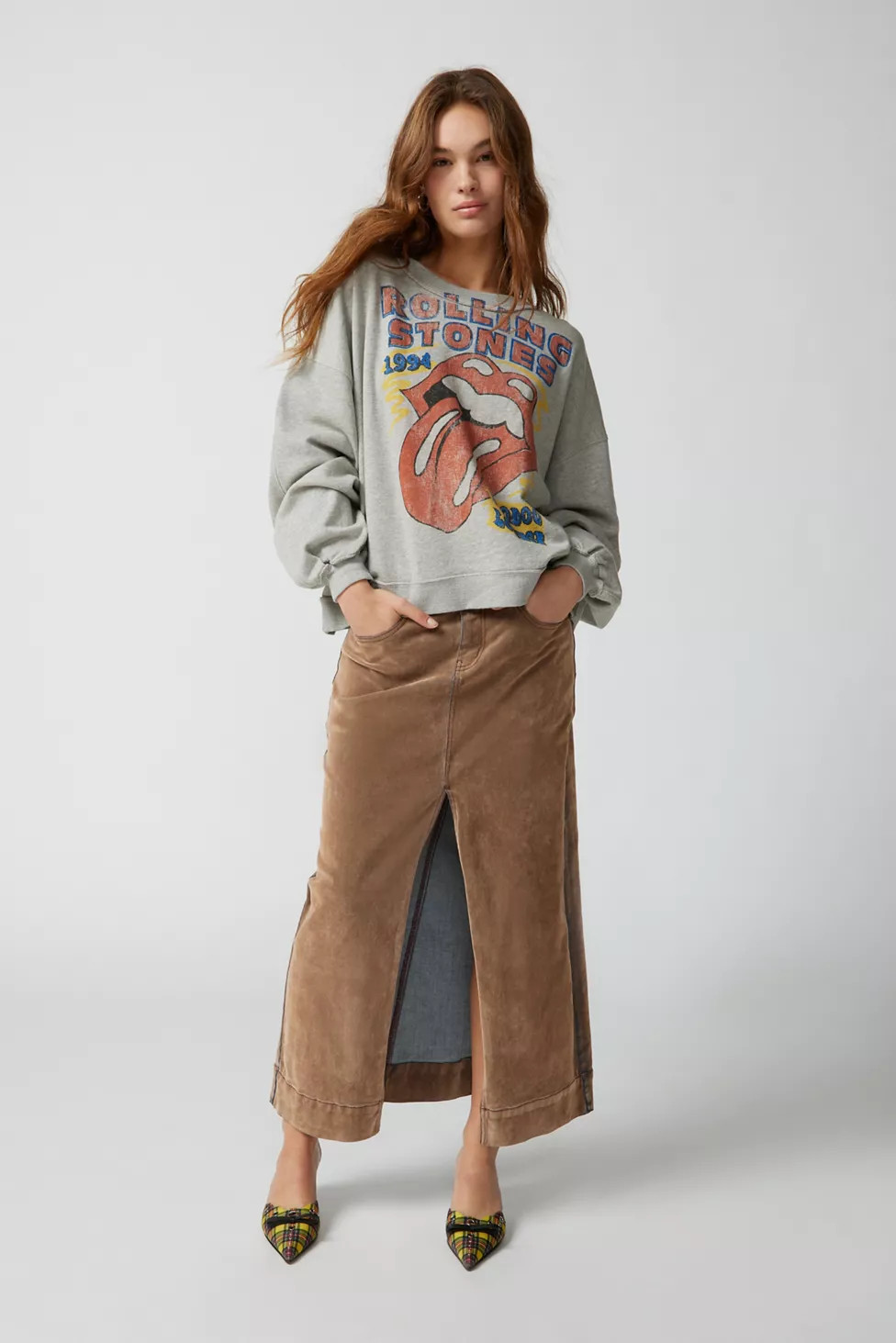 Rolling Stones Slouchy Pullover Sweatshirt | Urban Outfitters (US and RoW)