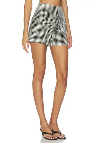 Birdie Shorts in Black Gingham | Revolve Clothing (Global)