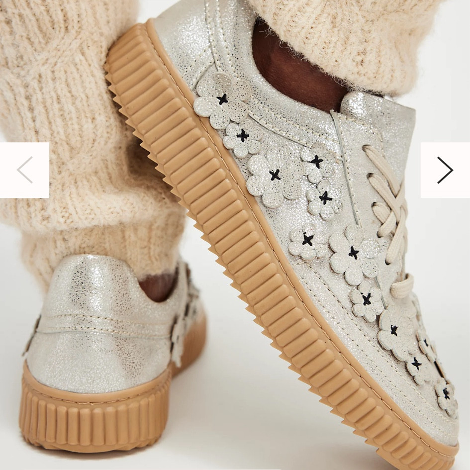 Metallic floral sneaker 