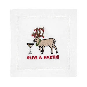 Olive A Martini Cocktail Napkins, Set of 4 | Over The Moon