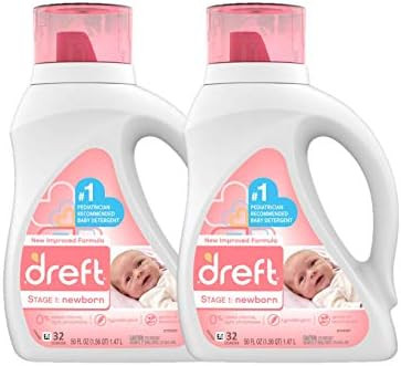 Dreft Stage 1: Newborn Hypoallergenic Liquid Baby Laundry Detergent (HE), Natural for Baby, Newbo... | Amazon (US)