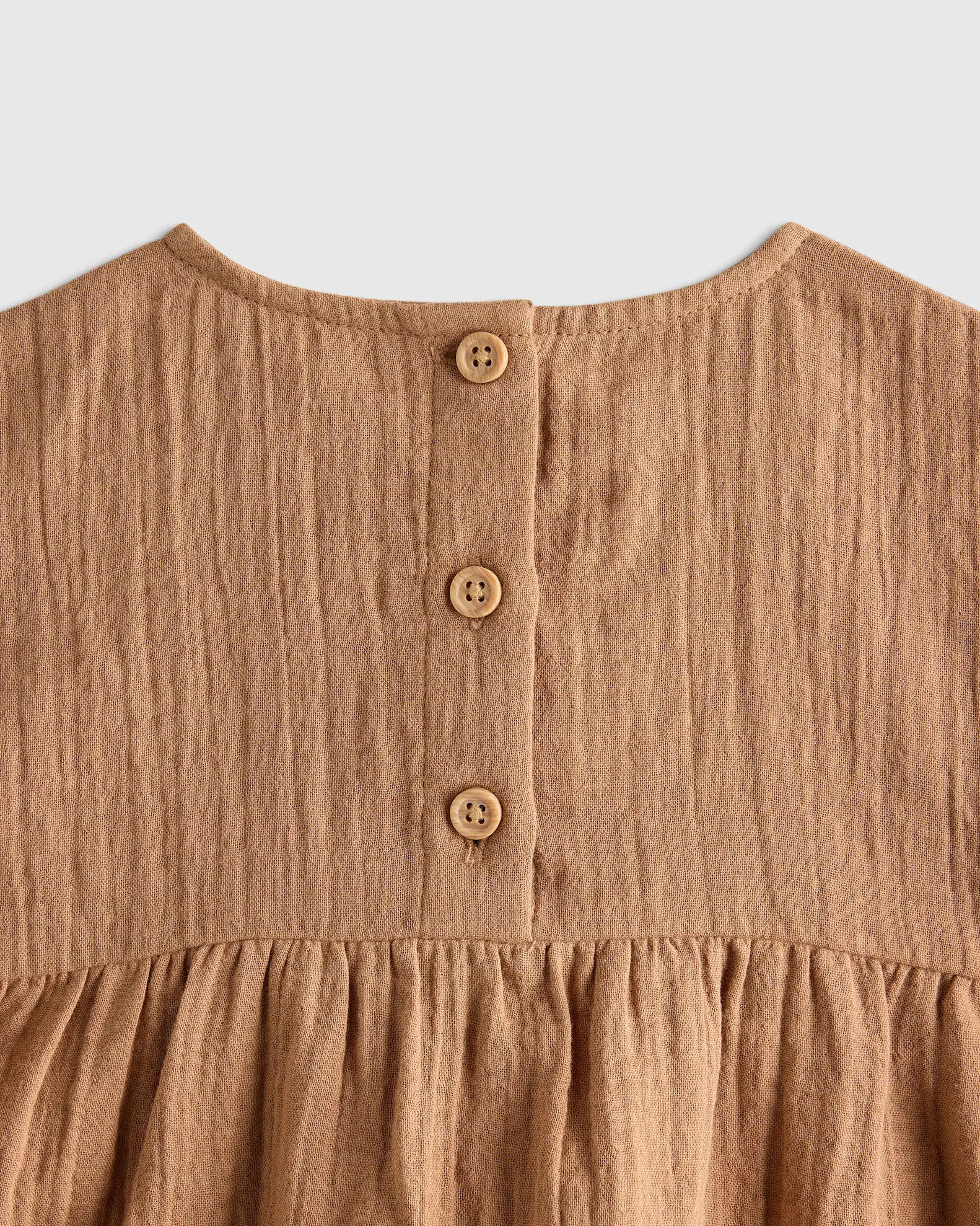 100% Organic Cotton Gauze Dress in Toasted Coconut | Quince