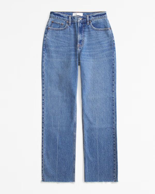 Curve Love High Rise Vintage Straight Jean | Abercrombie & Fitch (US)