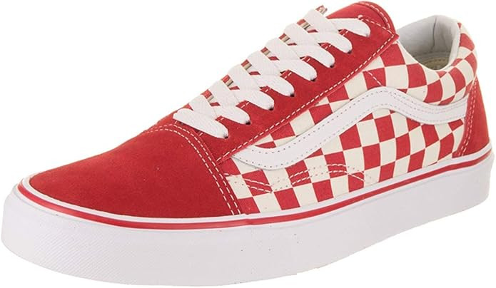 Vans Mens Old Skool (6.5 Women / 5 Men M US, Primary Check Racing RED White) | Amazon (US)