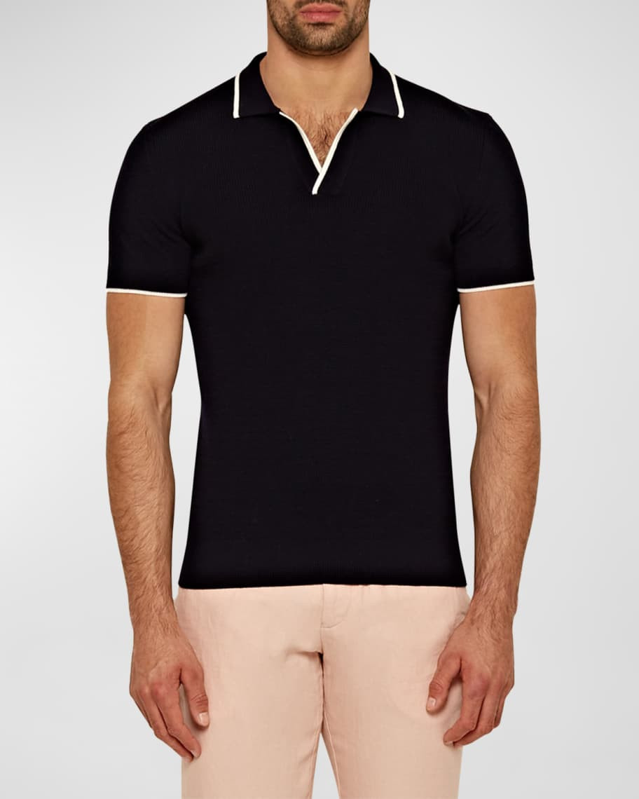 Men's Horton Tipped Wool Polo Shirt | Neiman Marcus
