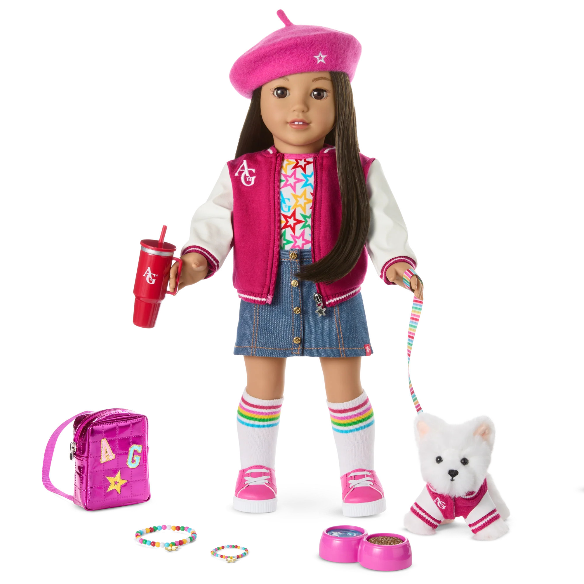 Truly Me™ Doll #124, Puppy, Mini Backpack & Accessories Bundle | American Girl