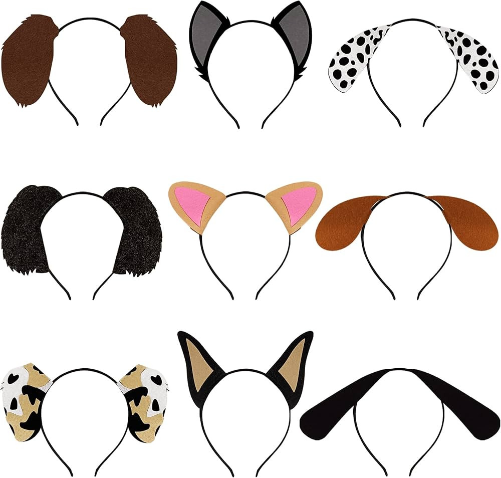 9PCS Dogs Ear Headbands for Pet Birthday Party Favors for Costumes Dress-Up Party Supplies | Amazon (US)